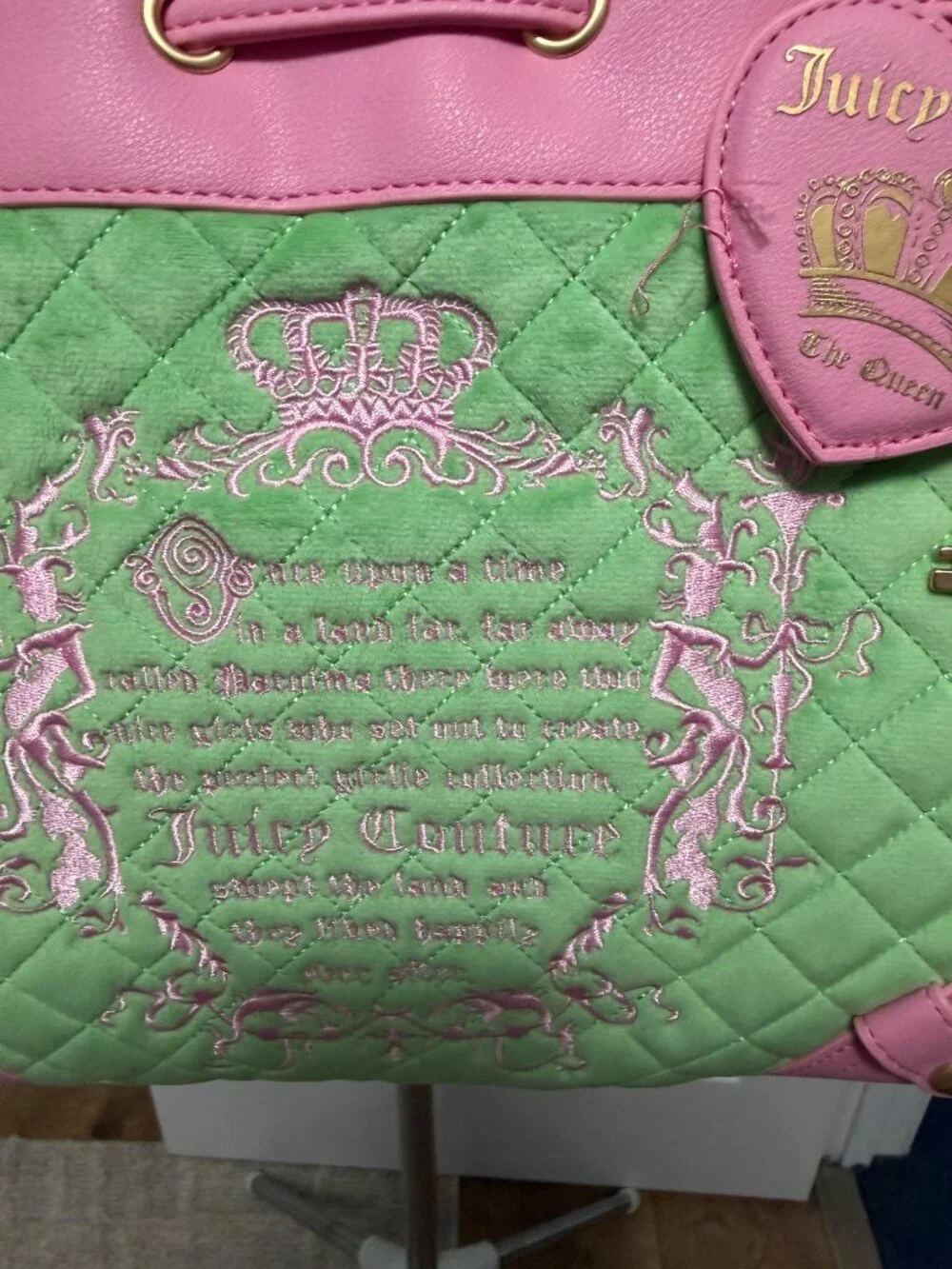Juicy Couture Juicy Tale Retro Green Cherry Blossum Daydreamer Bag NWT - Picture 2 of 11